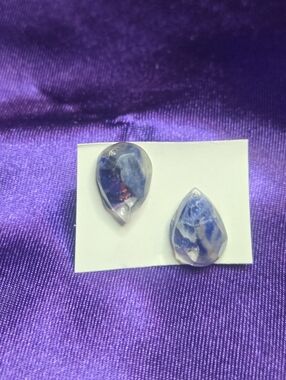 Mystic Flame Sodalite Tear Drop Earrings